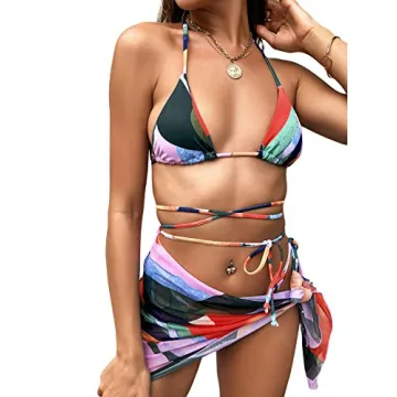 Stunning SOLY HUX Women's Halter Bikini with Cover-Up