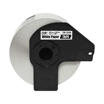 Brother DK2205 100ft Continuous Paper Label Tape - White