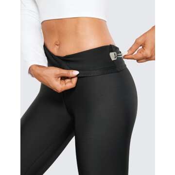 CRZ YOGA Womens High Waisted Fleece Lined Leggings 25 inches - Winter Warm Thick Thermal Soft Workout Yoga Pants Black Small