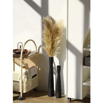 AETVRNI Black Floor Vase 20" Tall Ceramic Vases Large,Skinny Long Matt Vase for Pampas Grass,Modern Minimalist Style Flower Vase for Home Decor Office Decoration,Centerpieces