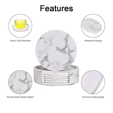 WAYIFON Premium PU Leather Coasters - Stylish Protection