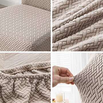 Genina Chair Covers for Dining Room Set of 4 Chair Covers Dining Chair Covers Stretch Kitchen Parsons Chair Covers,Khaki