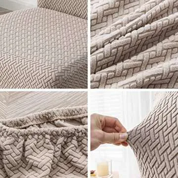 Genina Chair Covers for Dining Room Set of 4 Chair Covers Dining Chair Covers Stretch Kitchen Parsons Chair Covers,Khaki