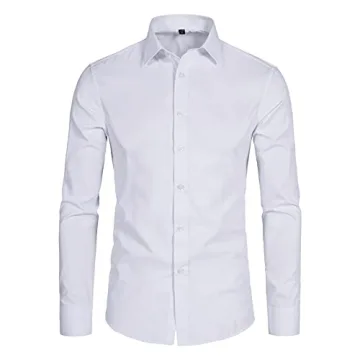 DELCARINO Men's Long Sleeve Button Up Shirt - Stylish Comfort for Business and Casual Events