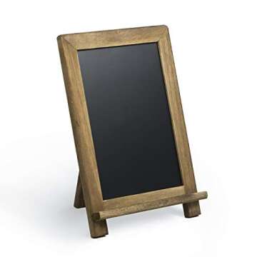 Tabletop Chalk Boards with Frame by VersaChalk (13"x9", Porcelain, Magnetic Surface) A Frame Chalk Board Sign for Business, Bistro Bar, Sandwich Menu, Sidewalk, Parties, Classroom, Wedding