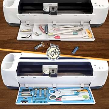 Duryeo Tool Storage Insert Compatible with Cricut Maker 3 & Maker, Drawer Weeding Tools Kit Tray, Blades Housing Accessories Organizer(Blue, Blades Housing and Tools not Included)