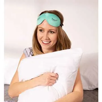 Bucky Ultralight Comfortable Contoured Travel and Sleep Eye Mask, Aqua Eyelash, One Size