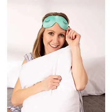 Bucky Ultralight Comfortable Contoured Travel and Sleep Eye Mask, Aqua Eyelash, One Size