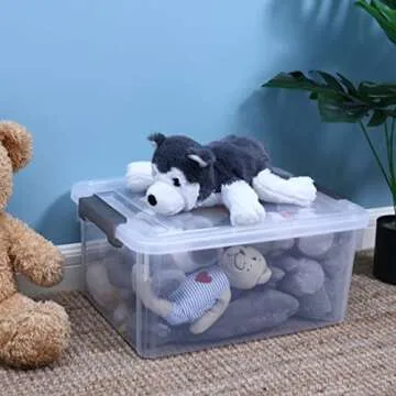 Citylife Clear Stackable Storage Bins 17 QT - 6 Pack