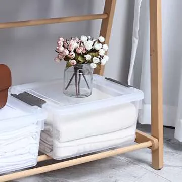 Citylife Clear Stackable Storage Bins 17 QT - 6 Pack