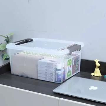 Citylife Clear Stackable Storage Bins 17 QT - 6 Pack