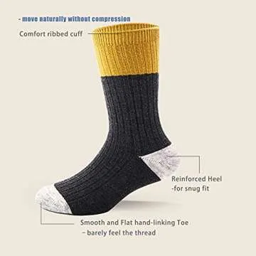 HowJoJo Toddler Boys Wool Socks Kids Winter Warm Thermal Crew Socks 6 Pack 1-2 Years