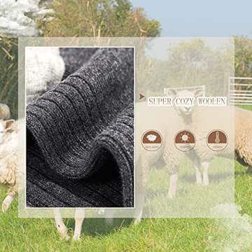 HowJoJo Toddler Boys Wool Socks Kids Winter Warm Thermal Crew Socks 6 Pack 1-2 Years