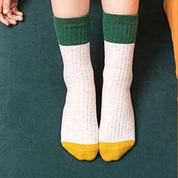 HowJoJo Toddler Boys Wool Socks Kids Winter Warm Thermal Crew Socks 6 Pack 1-2 Years