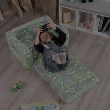 Dinosaur Glow-in-The-Dark Toddler Couch for Kids