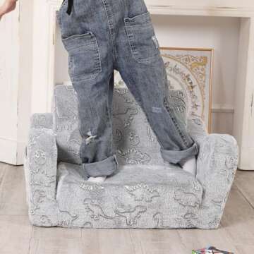 Dinosaur Glow-in-The-Dark Toddler Couch for Kids