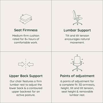 Branch Verve Chair - High Performance Executive Office Chair with Contoured Seat Back and Adjustable Lumbar Rest - High Density Foam Cushion with Aluminum Base - Up to 275 lbs - Coral