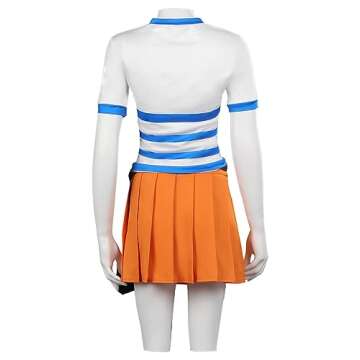 Atnawic Women’s Orange Skirt Shirt Costume for Halloween