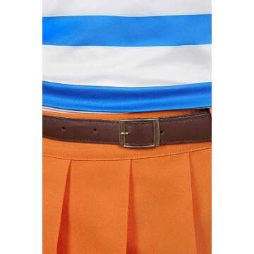 Atnawic Women’s Orange Skirt Shirt Costume for Halloween