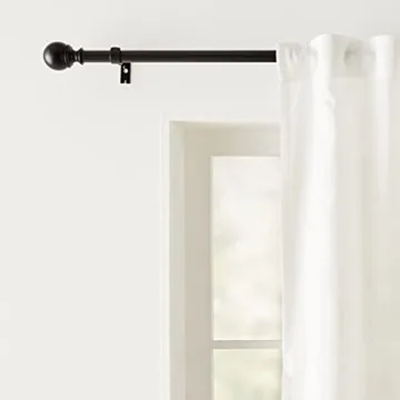 Amazon Basics Adjustable Curtain Rod with Round Finials