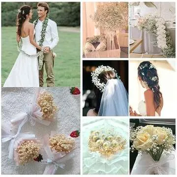 Babys Breath Dried Flowers Bouquet-17'' 2500+ Ivory Dry Flowers, Natural Gypsophila Branches for Wedding, Home Table Vase Decor, DIY Wreath Floral, Fall Thanksgiving Autumn Decoration (Brown, 3oz)