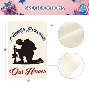 AVOIN Memorial Day Garden Flag Double-Sided Patriotic Decor