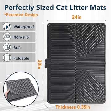 UPSKY Cat Litter Mat - Large & Soft, Waterproof, Easy to Clean, 31"x24"