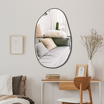 CASSILANDO Asymmetrical Mirror for Wall Decor, 33.5"×20.5"