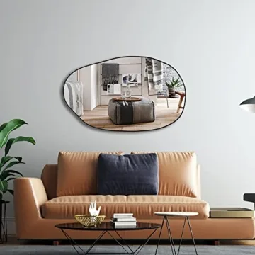 CASSILANDO Asymmetrical Mirror for Wall Decor, 33.5"×20.5"