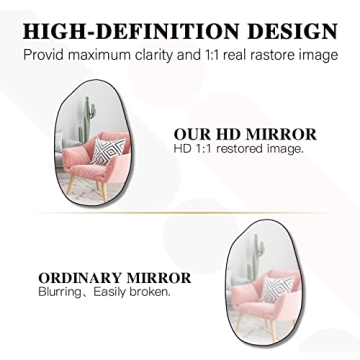 CASSILANDO Asymmetrical Mirror for Wall Decor, 33.5"×20.5"