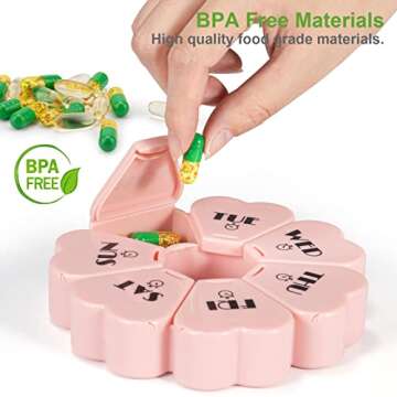 Upgrade Weekly Pill Organizer, Mooyue Travel Medicine Box with Large Compartments