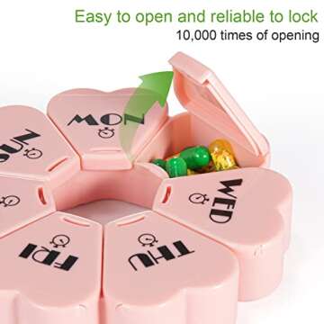 Cute Pink Weekly Pill Organizer for Vitamins & Fish Oils