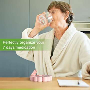 Cute Pink Weekly Pill Organizer for Vitamins & Fish Oils