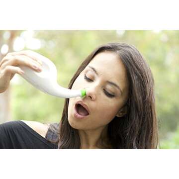 Neti Pot Sinus Rinse Bottle Nasal Irrigation System Congestion Relief Nose Cleaner Wash Nasal Rinse Flush System for Adults and Kids Saline Rinse Sinus Infection Treatment