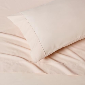 Organic Cotton Kids' Twin Sheet Set in Pale Pink