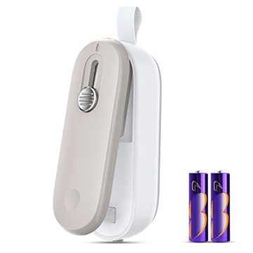 FEPPO Mini Bag Sealer,Bag Sealer with Cutter 2 in 1 Heat Sealer, Portable Chip Sealer Handheld Food ...