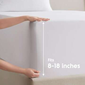 Nestl Queen Sheet Set - 4 Piece Bed Sheets for Queen Size Bed, Deep Pocket, Hotel Luxury, Extra Soft, Breathable and Cooling, White Queen Size Sheets