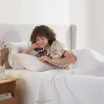 Nestl Queen Sheet Set - 4 Piece Bed Sheets for Queen Size Bed, Deep Pocket, Hotel Luxury, Extra Soft, Breathable and Cooling, White Queen Size Sheets