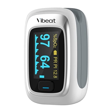 Vibeat Fingertip Pulse Oximeter, Blood Oxygen Saturation Monitor| O2 Meter, Portable SPO2 & Pulse Ra...