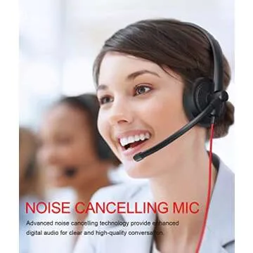 HROEENOI USB Headset, Noise Cancelling Headphones with Microphone, PC Headset Wired for Computer/Mac/Laptop, with USB+3.5mm Jack, in-line Controls for Office Home Business
