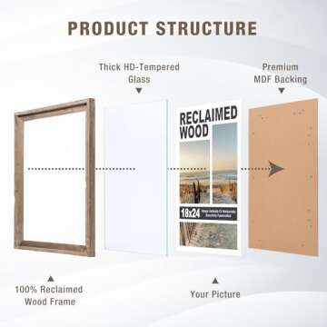 Rustic 18x24 Picture Frame with Reclaimed Barnwood Charm