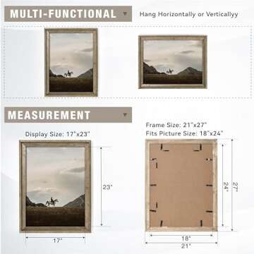 Rustic 18x24 Picture Frame with Reclaimed Barnwood Charm