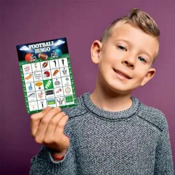 jkhycf Football Party Games Football Bingo Game for Adults Kids Football Party Favors 24 Players Football Bingo Games Activities Football Birthday Party Supplies Favors