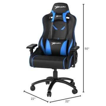 [Large Size] E-WIN Gaming Chair 450 LB Racing Style Computer Chair 4D Armrest with Headrest and Lumbar Support Ergonomic Designs