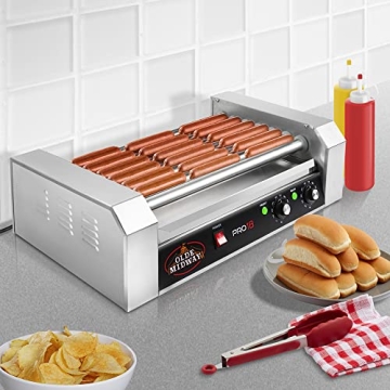 Olde Midway 18 Hot Dog Roller Grill - Perfect for Parties