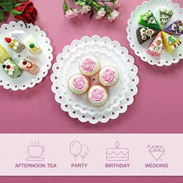 IMILLET Cupcake Stand, Cupcake Holder Dessert Stand White Cake Stand 3 Tiered Tray Stand Plastic Reusable Cupcake Tower for Wedding Birthday Baby Shower Tea Party Decorations (2 Pack Large)