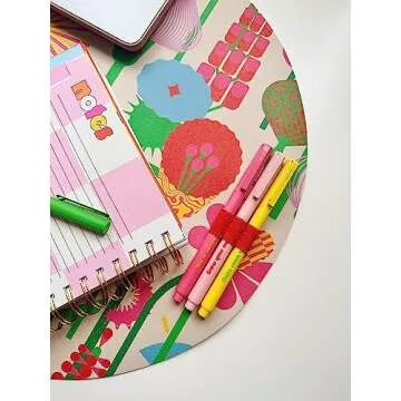 ban.do 8 Count Colored Pens, Fine Tip Pens with Assorted Ink Colors, Write On Felt Tip Pens for Journaling or Note Taking, Assorted