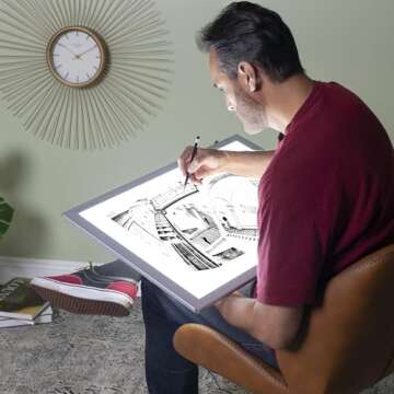 Artograph LightPad 950 LX Thin Dimmable 24x17 Inch Artist Light Box with UV Free LED Light for Tracing, Drawing, and Patterns, Silver