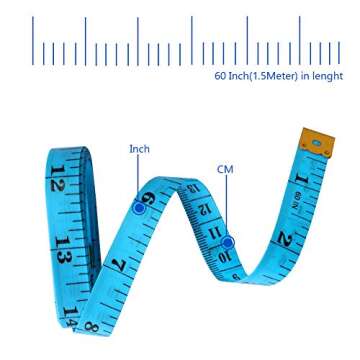 6 Pack Soft Tape Measure for Body, 60 inches Flexible Double Scale Body Sewing Ruler for Weight Loss Medical Body Measurement Sewing Tailor Craft