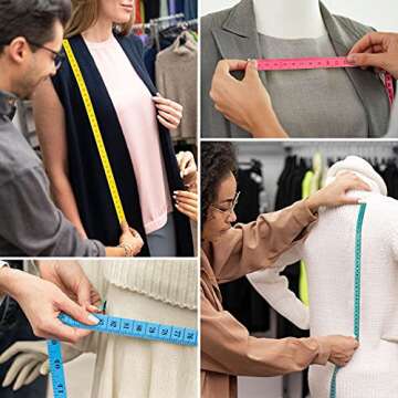 6 Pack Soft Tape Measure for Body, 60 inches Flexible Double Scale Body Sewing Ruler for Weight Loss Medical Body Measurement Sewing Tailor Craft